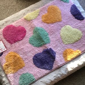 Avanti Pink Valentine Heart Bath Rug Mat